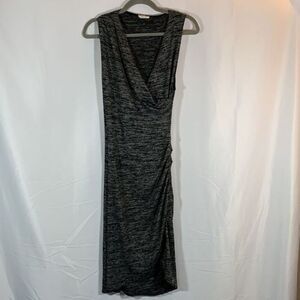 Wilfred Free Heather Grey Low Cut Front Slit Dress